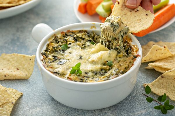 Spinach Artichoke Dip with Tortilla Chips